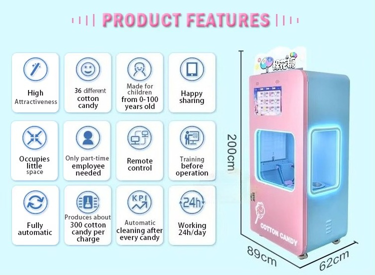 Outdoor Fully Automatic Cotton - Candy Vending Machine recension och pris