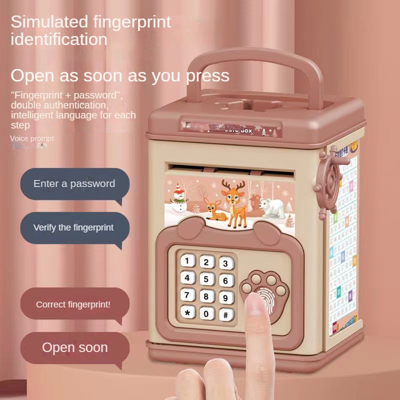 Money Box with Fingerprint Pig - Coin Operated Kiddie Ride recension och pris