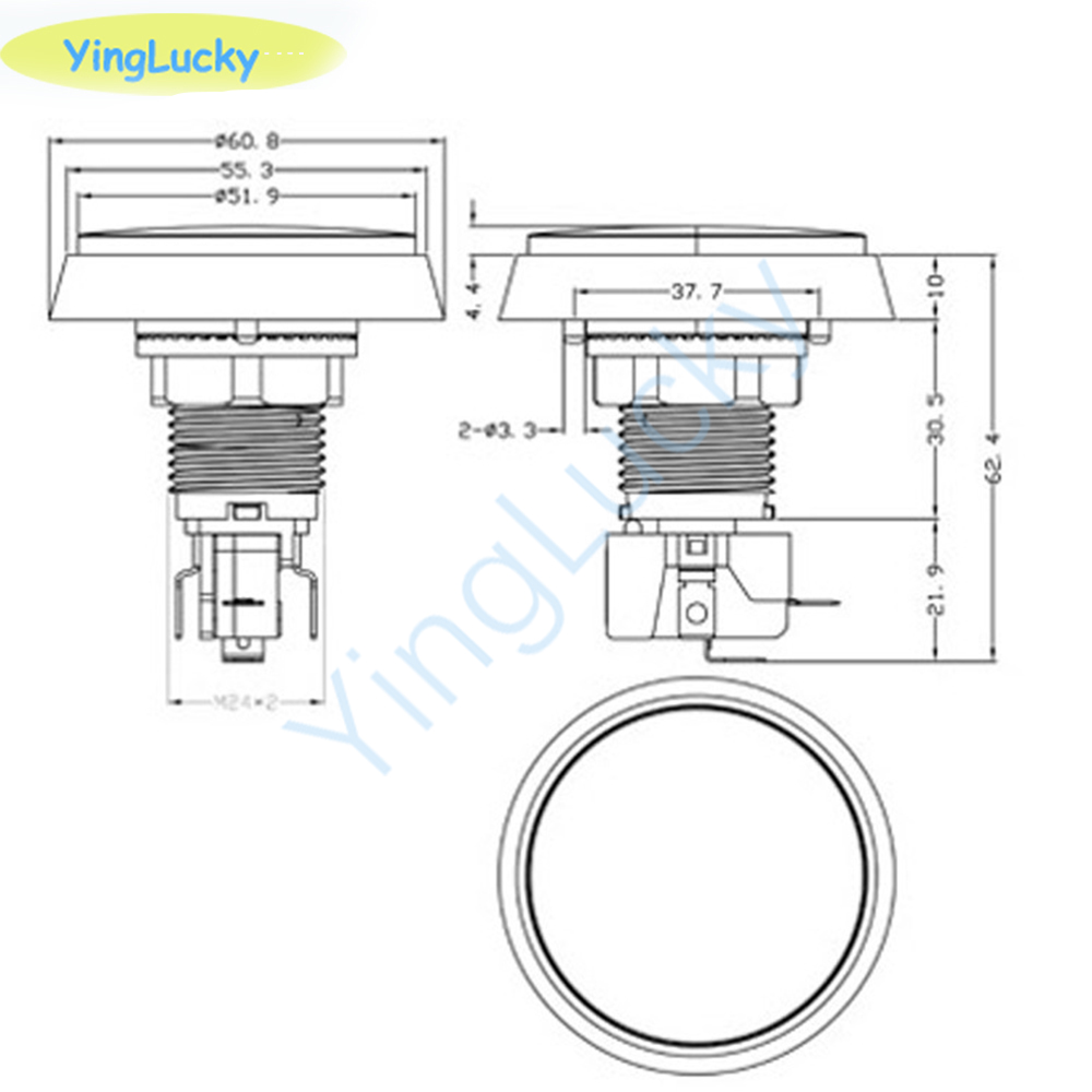 10pcs Arcade Button 60MM  LED  - Coin Pusher Machine recension och pris